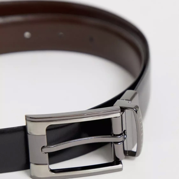 Ted Baker Men’s Black Leather Belt 46" - Picture 2 of 7